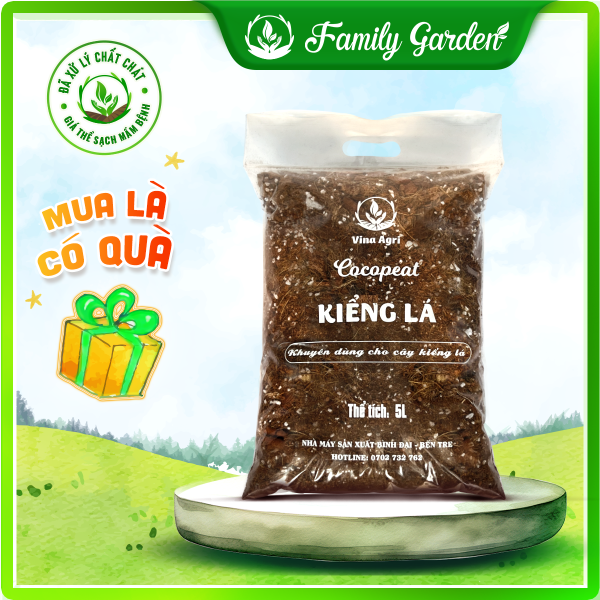 Túi 5L Giá thể trồng kiểng lá - Giá thể trồng cây chất lượng cao | Độc quyền Family Garden