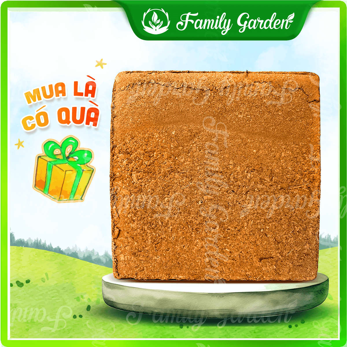 Viên nén xơ mụn dừa 1Kg đã qua xử lý - Giá thể trồng cây chất lượng cao | Độc quyền Family Garden